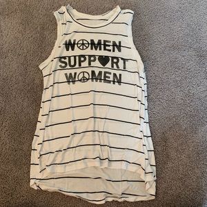 Women Support Women striped graphic tank